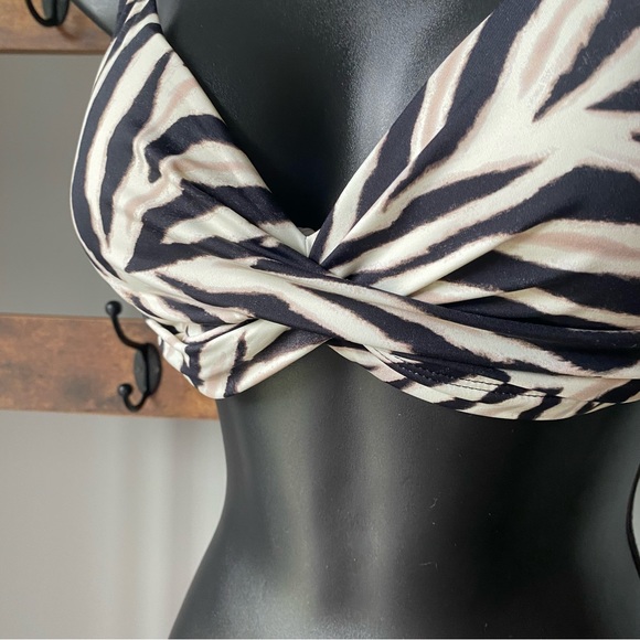 Lauren Ralph Lauren Zebra underwire bikini 2 pieces swimsuit Brown size 8 NEW - Picture 7 of 7